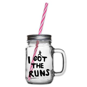 I Got the Runs - Glass jar with handle and screw cap - clear - Right