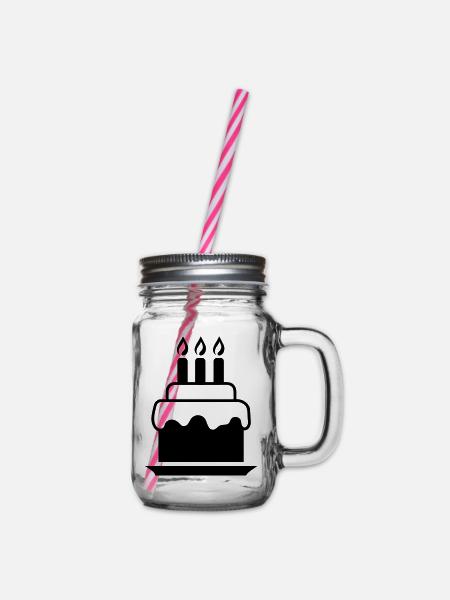 Kuchen - Henkelglas mit Schraubdeckel - Klar