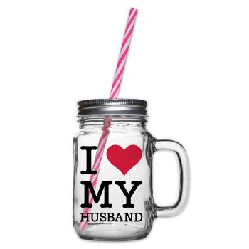 I Love My Husband - Henkelglas mit Schraubdeckel - Klar - Rechts