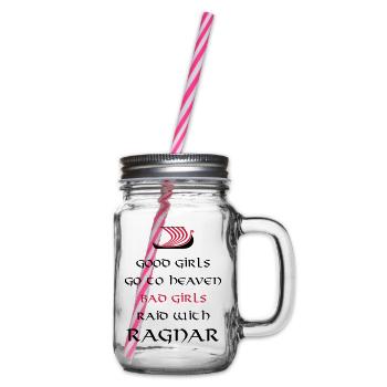 Bad Girls Raid With Ragnar - Glass jar with handle and screw cap - clear - Right