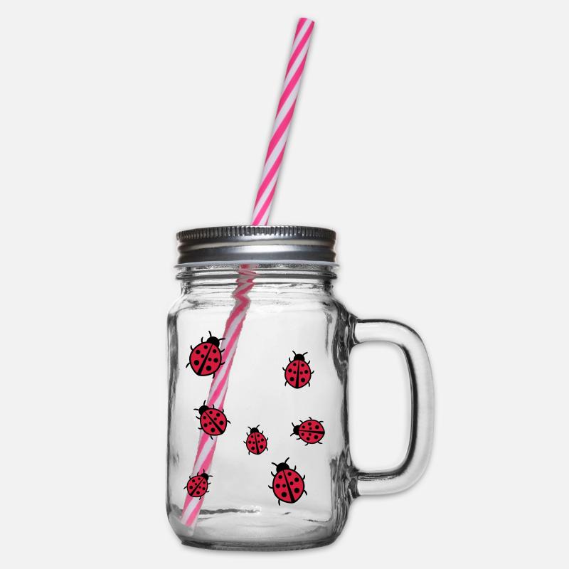 Kleiner Marienkäfer - Henkelglas mit Schraubdeckel - Klar