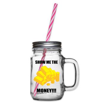 Show me the money - gold - Glass jar with handle and screw cap - clear - Right