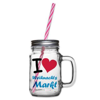 i_love_weihnachtsmarkt_2 - Henkelglas mit Schraubdeckel - Klar - Rechts