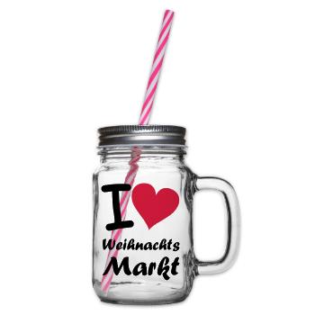 i_love_weihnachtsmarkt - Henkelglas mit Schraubdeckel - Klar - Rechts