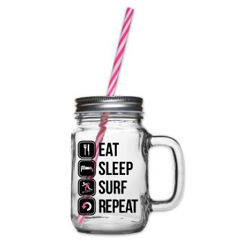 surfing - Henkelglas mit Schraubdeckel - Klar - Rechts