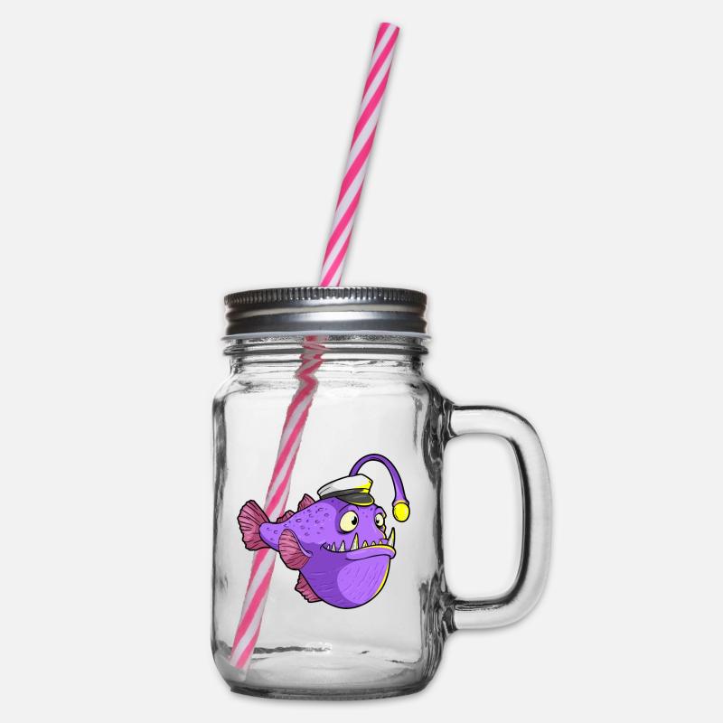 Poissons avec une lampe de poche - Bocal à boisson - transparent