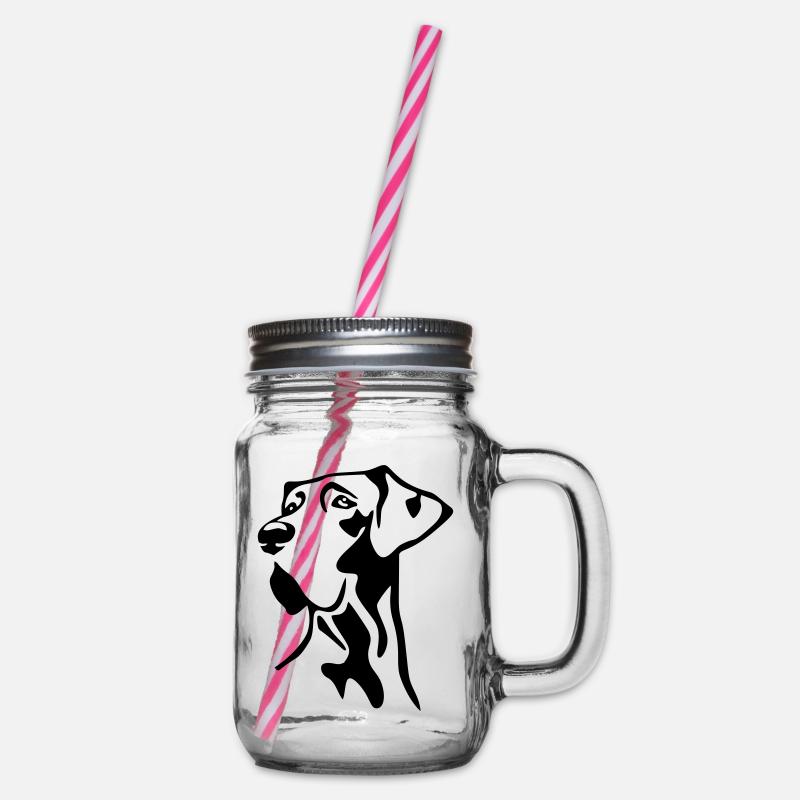 Deutsche Dogge Kopf - Henkelglas mit Schraubdeckel - Klar