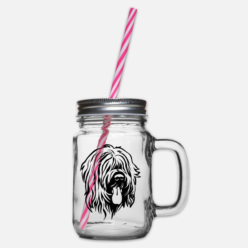 Tête de Briard - Bocal à boisson - transparent