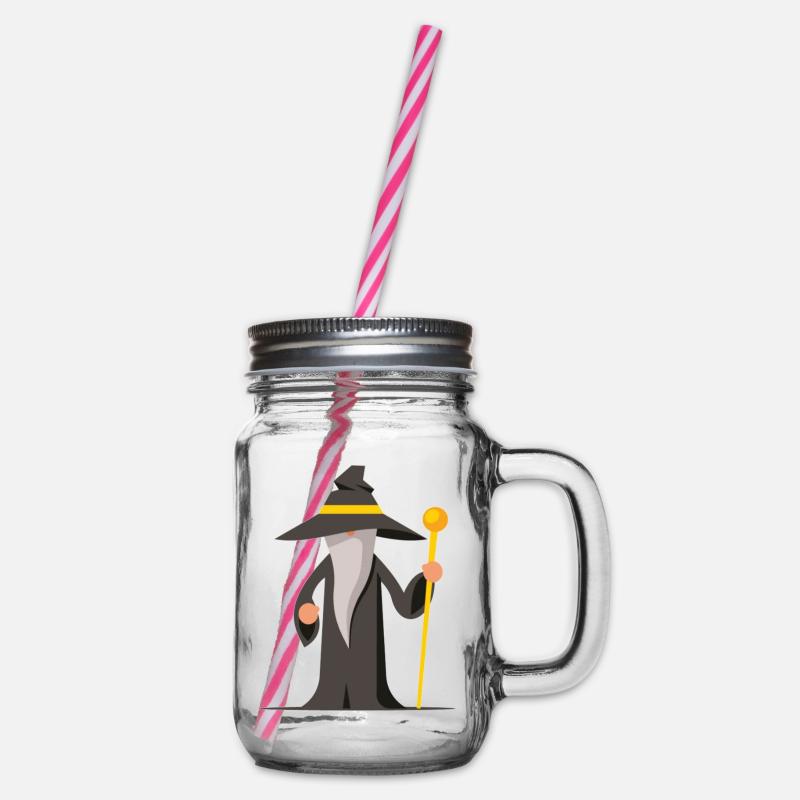 Zauberer - Henkelglas mit Schraubdeckel - Klar