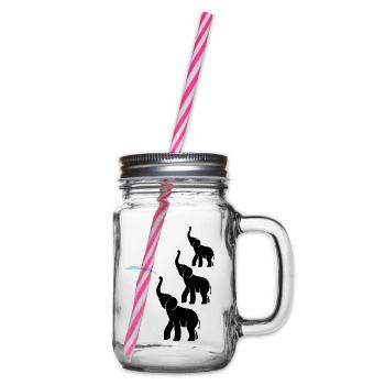 Elephant Safari Africa Elephant Wilderness Gift - Glass jar with handle and screw cap - clear - Right