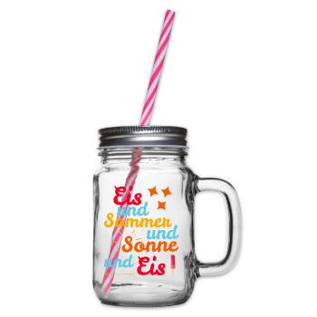 Eis und Sommer und Sonne und Eis - Henkelglas mit Schraubdeckel - Klar - Rechts