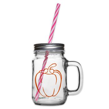 Red Pepper t-shirt - Glass jar with handle and screw cap - clear - Right