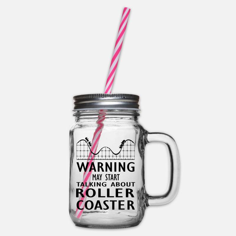 Rollercoaster Achterbahn - Henkelglas mit Schraubdeckel - Klar