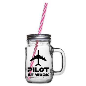 Pilote au travail (aéronef) - Bocal à boisson - transparent - Droite