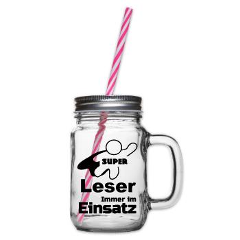 Super Leser Geschenk - Henkelglas mit Schraubdeckel - Klar - Rechts
