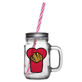 French Fries Love - Henkelglas mit Schraubdeckel - Klar - Rechts