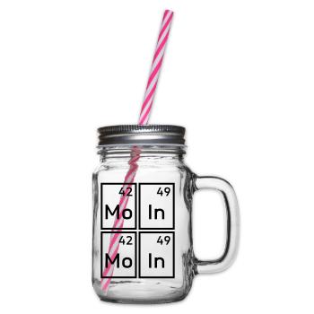 Moin moin (Molybdän, Indium, Molybdän, Indium) - Henkelglas mit Schraubdeckel - Klar - Rechts