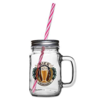 Bier Liebhaber Hopfen Design - Henkelglas mit Schraubdeckel - Klar - Rechts