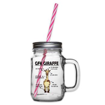 Gewaltfreie Kommunikation Giraffe Herz - Henkelglas mit Schraubdeckel - Klar - Rechts