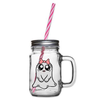 Kleines süßes Geister Mädchen - Henkelglas mit Schraubdeckel - Klar - Rechts