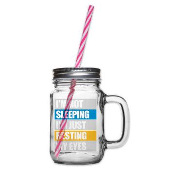 im not sleeping Quote - Glass jar with handle and screw cap - clear - Right