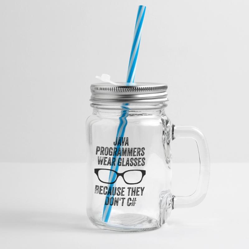 Lustige Java-Programmierer Henkelglas mit Schraubdeckel