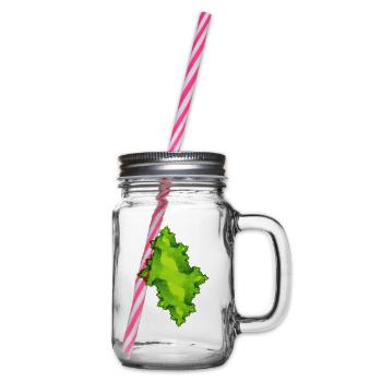 fraktal gruen - Henkelglas mit Schraubdeckel - Klar - Rechts