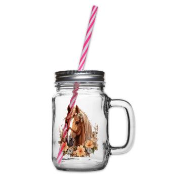 Hottehü mein braunes Rössli Pferdchen - Henkelglas mit Schraubdeckel - Klar - Rechts