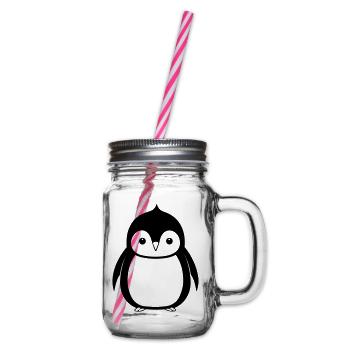 Pinguin - Henkelglas mit Schraubdeckel - Klar - Rechts