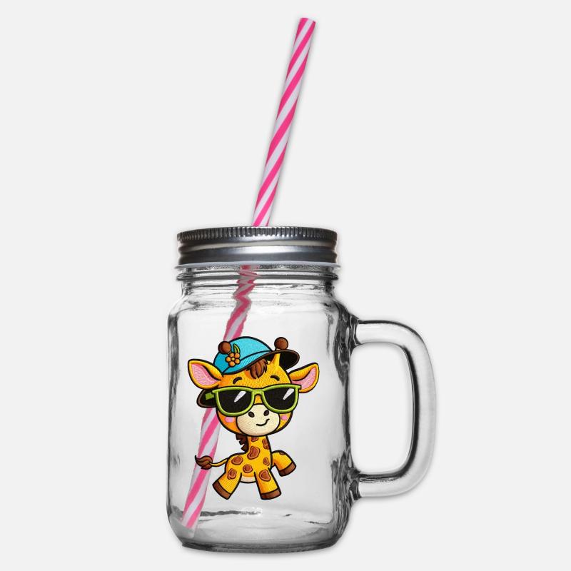 Groovy Giraffe Lunettes de soleil Tee - Bocal à boisson - transparent