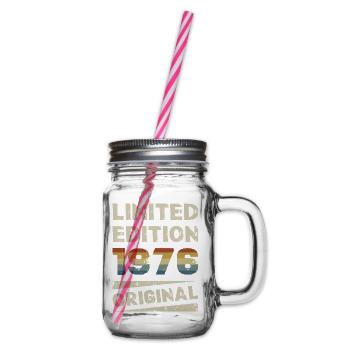 Limited Edition Birthday Party Vintage 1976 - Glass jar with handle and screw cap - clear - Right