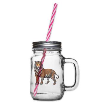 Lion, Animal, Wilderness, Tiger, Predator, Majestic, - Glass jar with handle and screw cap - clear - Right