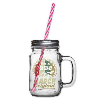 March 1998 Limited Edition Birthday Gift - Glass jar with handle and screw cap - clear - Right