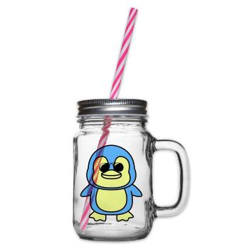 Penguin Comic Cool - Glass jar with handle and screw cap - clear - Right