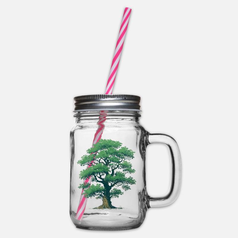 Baum - Henkelglas mit Schraubdeckel - Klar