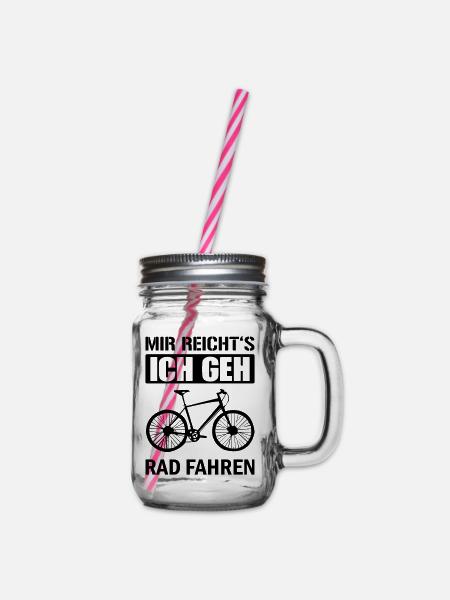 mir reichts rad fahren - Henkelglas mit Schraubdeckel - Klar