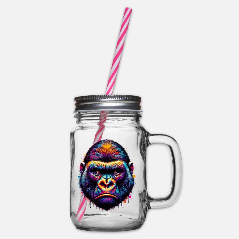 Gorilla - Henkelglas mit Schraubdeckel - Klar