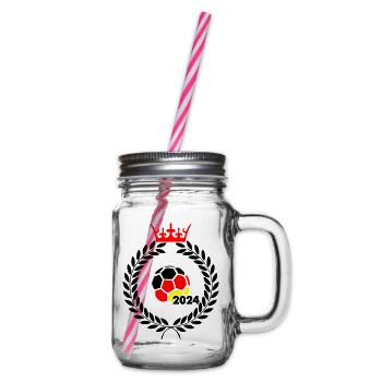 Football Germany 2024 - Glass jar with handle and screw cap - clear - Right