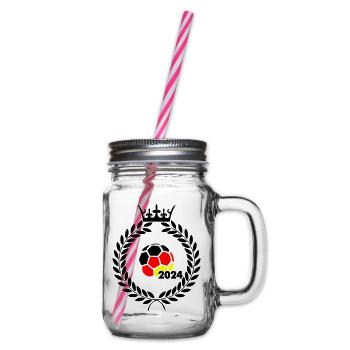 Football Germany 2024 - Glass jar with handle and screw cap - clear - Right