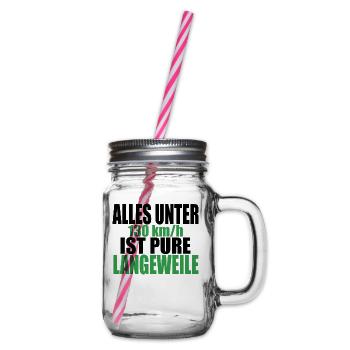 Tempolimit Autobahn Grüne Freiheit Verbot Diesel - Henkelglas mit Schraubdeckel - Klar - Rechts