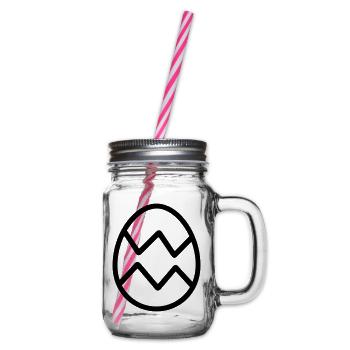 Easter Egg - Glass jar with handle and screw cap - clear - Right