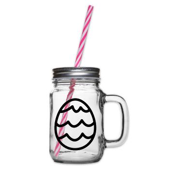 Easter Egg - Glass jar with handle and screw cap - clear - Right
