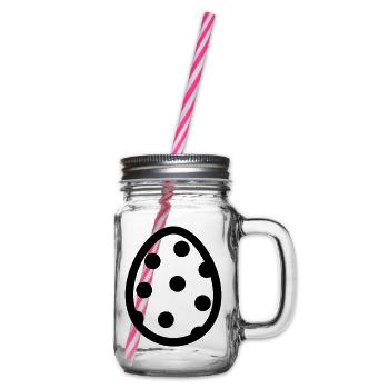 Egg - Glass jar with handle and screw cap - clear - Right