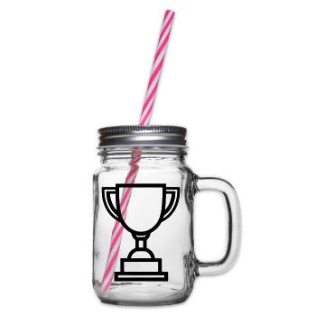 trophy - Glass jar with handle and screw cap - clear - Right
