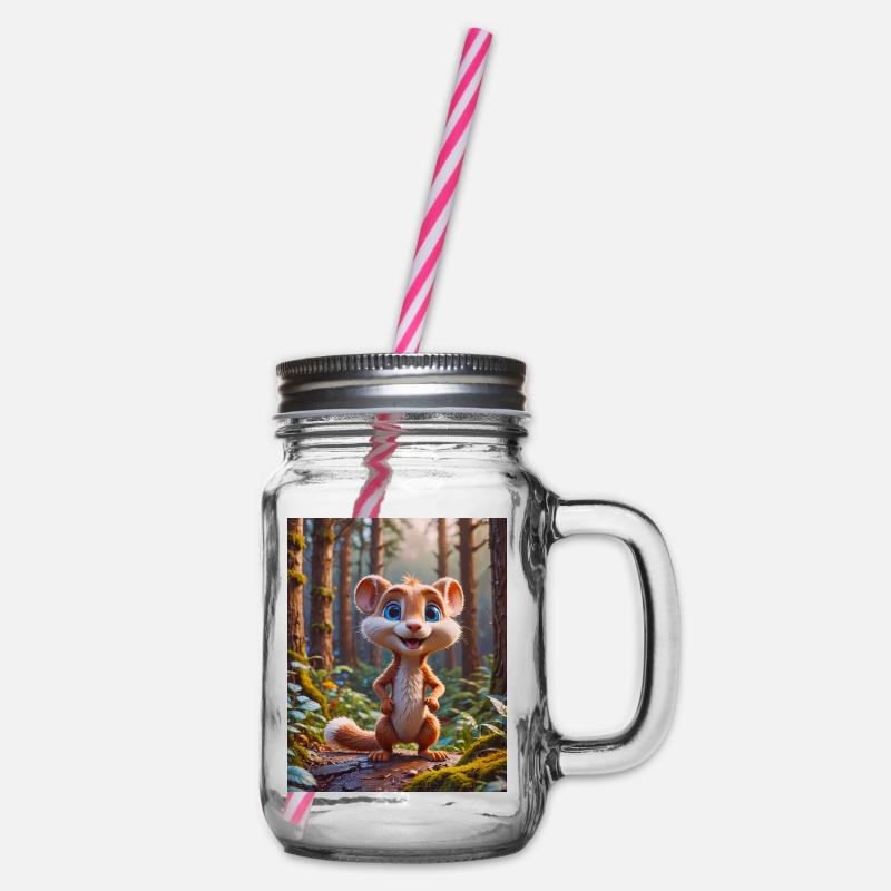 Animaux super mignons dans une forêt – belette - Bocal à boisson - transparent