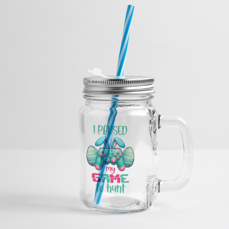 Easter Easter Bunny Easter Eve Easter Sunday Easter Egg Spring Glass jar with handle and screw cap