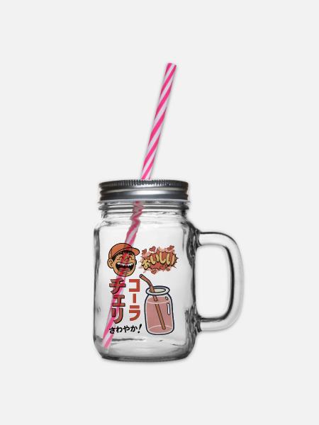 Cherry Cola Refreshing! - Henkelglas mit Schraubdeckel - Klar