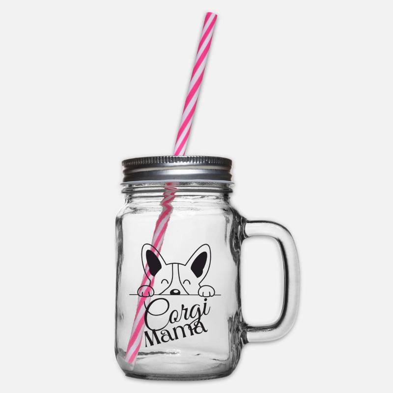 Corgi Mama Peek Design - Bocal à boisson - transparent