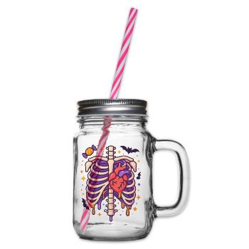 Anatomy Gothic Thoracic Cage - Glass jar with handle and screw cap - clear - Right