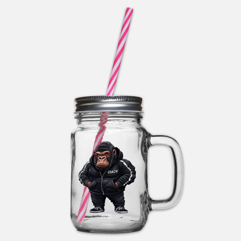 Gorilla Coach - Henkelglas mit Schraubdeckel - Klar